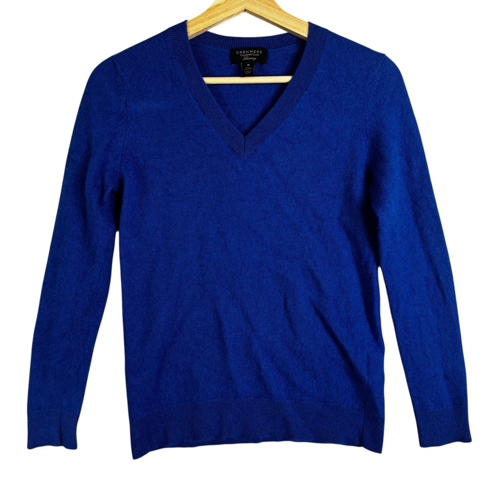 Charter Club Royal Blue V-Neck Cashmere Sweater